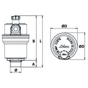 Purgador aire Miniluft caudal 47l/mn 3/8"- RBM - 28280300