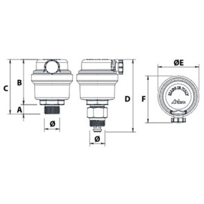 Purgador Miniluft cp 3/8 con Válvula de aislamiento- RBM - 7910340