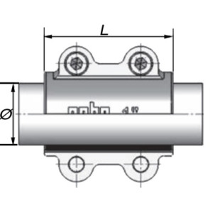 Abrazadera de reparación para acero corto DSK 48.3 (1"1/2)- GEBO - 01.260.28.05