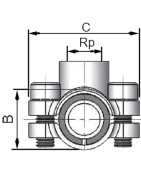 Abrazadera de reparación de derivación ANB F 26.9 (H1/2")- GEBO - 01.261.28.0201