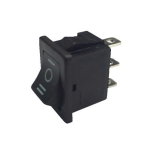 Interruptor negro I/0/II 6A 3XFASTON- DIFF - 150644