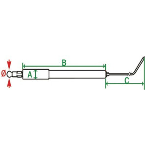 Electrodo ionización corto 48 cuerpo hueco- DIFF pour Bosch - 87168163540