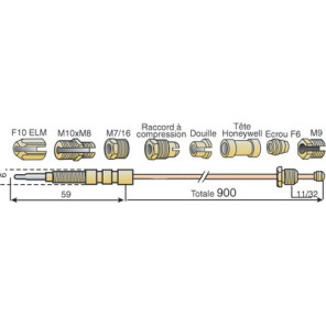 Termopar universal Tipo Q370A- HONEYWELL HOME - 340327