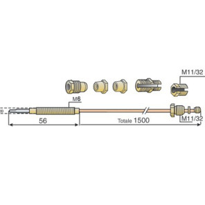 Termopar 7 racores grande cocina lg 1500mm- DIFF - 704471