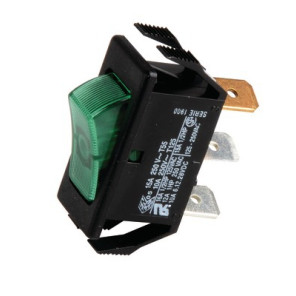 Interruptor unipolar negro/ luminoso verde- GEMINOX - 87168121620