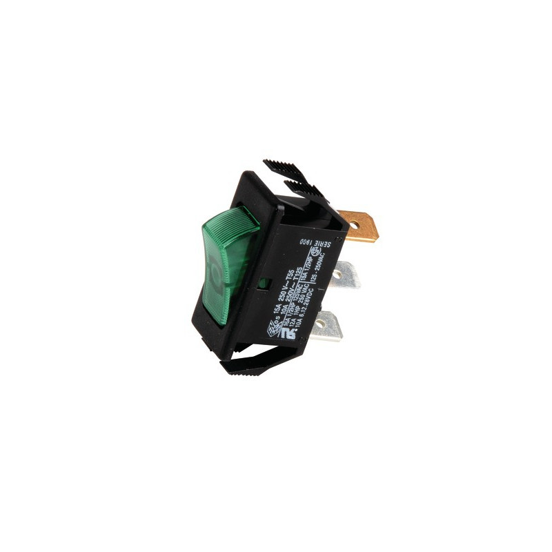 Interruptor unipolar negro/ luminoso verde- GEMINOX - 87168121620