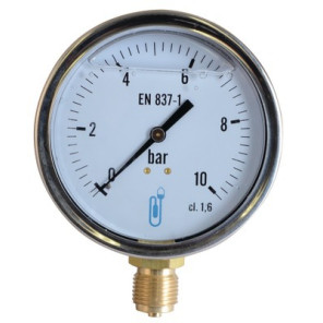 Manómetro axial glicerina 0-10 bar Ø 100mm- DIFF - 901406