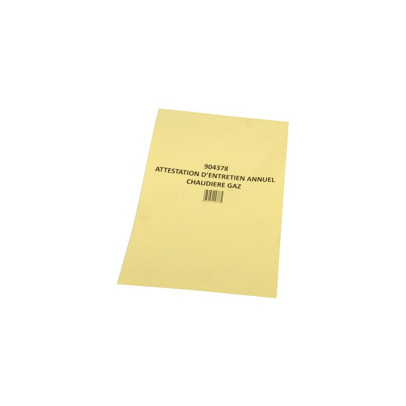 Carnet d'attestation gaz- ISOCLEAR - 904378