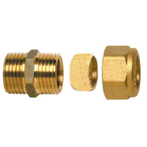 Raccord à bague droit M3/8" x tube 14mm- DIFF - 99129  - (X10)