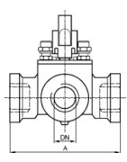 Válvulas con sector 3 vías PN10 con empalmes roscados- SIEMENS - VBI31.25