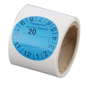 Rollo de 100 etiquetas normativas marcaje de huida azul- GALAXAIR - ETIQ-REG-B