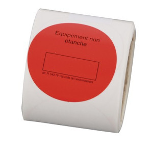 Rollo de 100 etiquetas normativas marcaje de huida rojo- GALAXAIR - ETIQ-REG-R