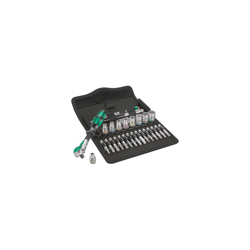Jeu cliquet Zyklop Speed, à carré 1/4", métrique, 28 pièces- WERA - 05004016001