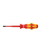 Tournevis VDE isolé pour vis PlusMinus (Pozidriv/à fente), avec lame à diamètre réduit, 2 x 100 mm- WERA - 05006466001