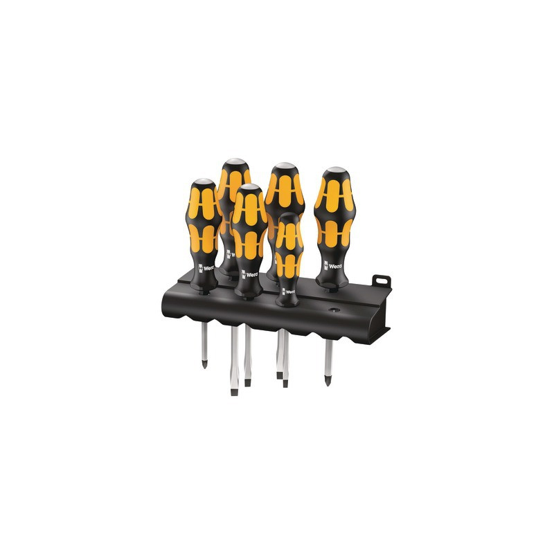 Jeu de tournevis Kraftform Wera : le tournevis-burin + Rack, 6 pièces- WERA - 05018282001