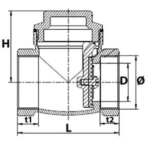 Válvula retencion asiento de cierre epdm 1/2"- DIFF - 110256