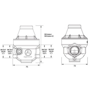 Reductor isobar HH 3/4" tapa composite iso20fcc- ITRON - ISO20FCCMG