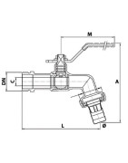 Válvula de carga esférica conexión a la punta 3/4" 3/4"- DIFF - 110137