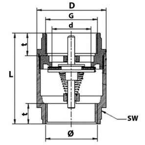 Válvula retencion latón 1"1/4- DIFF - 110247