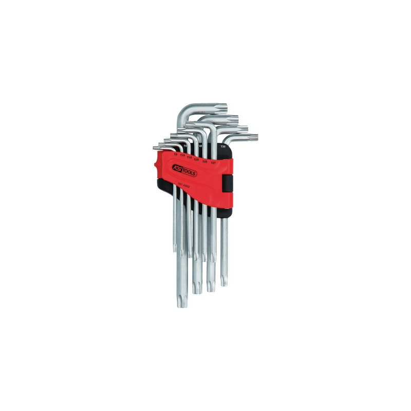 Jeu de clés mâles coudées Torx, longues, 10 pcs- KS TOOLS - 151.4880