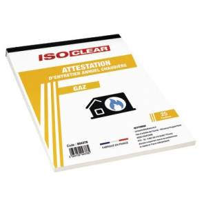 Carnet de attestación de gas- ISOCLEAR - 904378