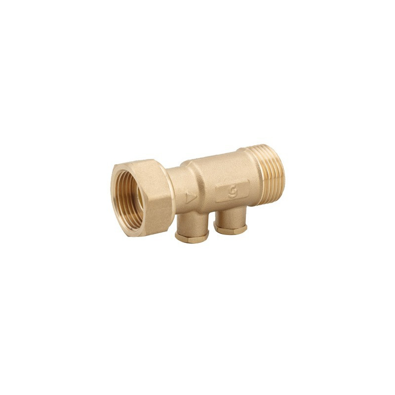 Válvula recta FT3/4"xM3/4" con tapón de latón G1/4" de longitud- DIFF - 110298