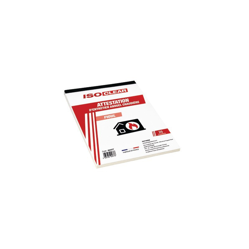 Carnet de attestación de combustible- ISOCLEAR - 904377